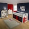 Alaterre Furniture Jasper Twin Junior Loft Bed, White Frame and Blue/Red Playhouse Tent AJJP00WHATBRE - alternate 6
